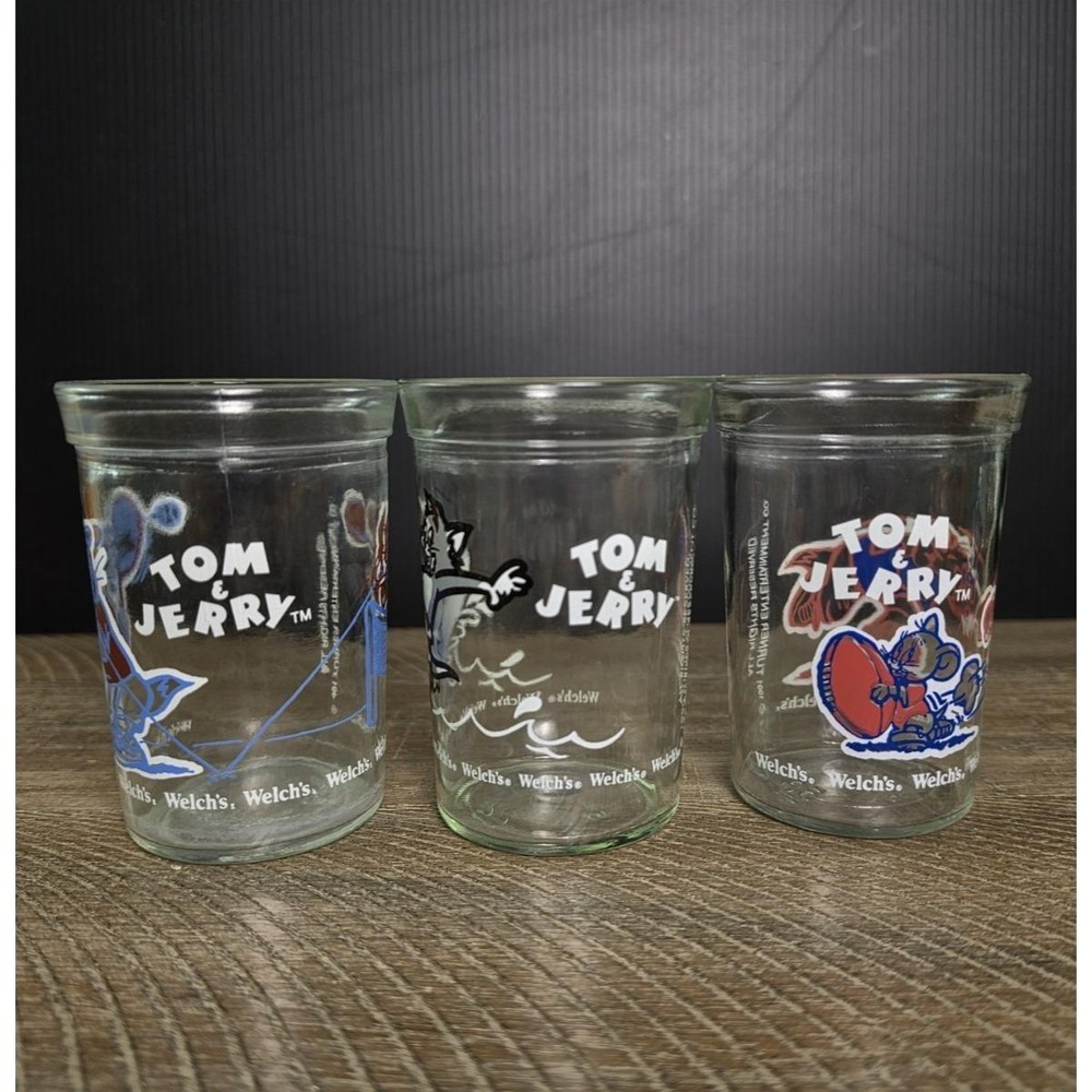 Vintage Welch's Tom‎ And Jerry Juice Glasses, Set of 3